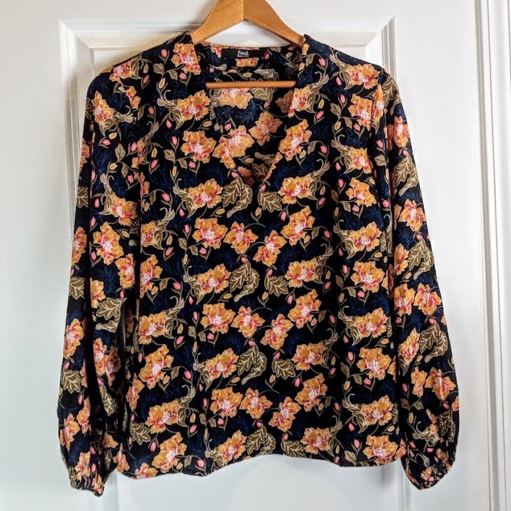 Find Black Multicolor Floral Tunic Top